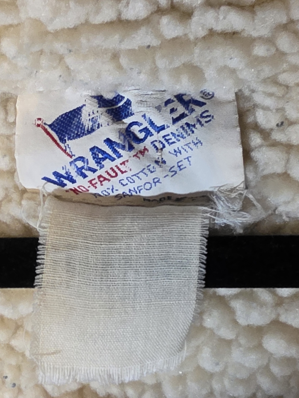 Vintage Wrangler 100% Cotton Denim Sherpa-Lined Vest - Picture 7 of 12